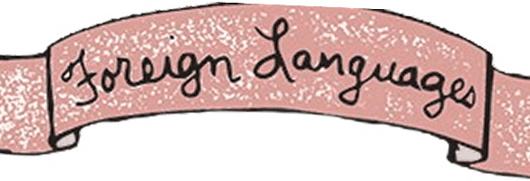 Pink banner with text "Foreign Languages