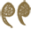 Gold paisley shapes with intricate design