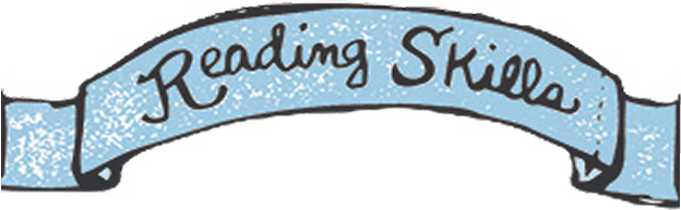 Reading Skills banner with blue ribbon
